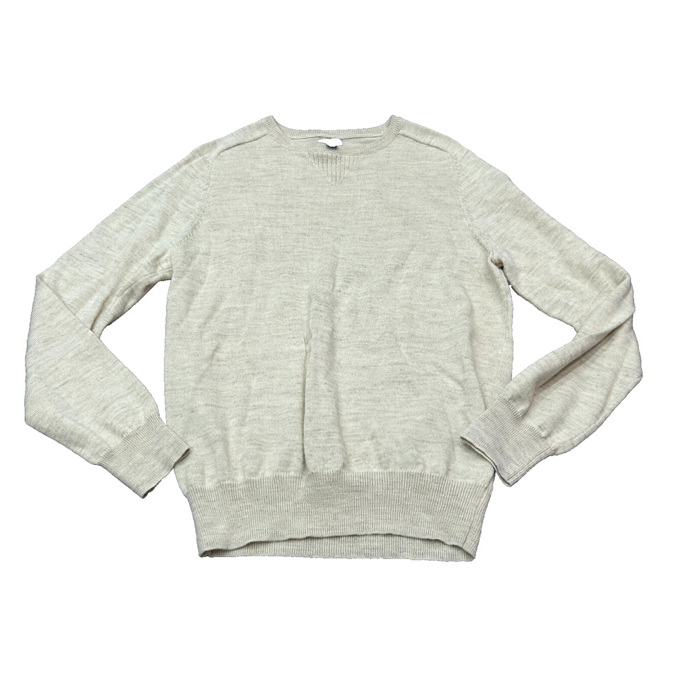 J.Crew Women's Light Beige Wool Blend Long Sleeve Crew Neck Knit‎ Sweater Size M